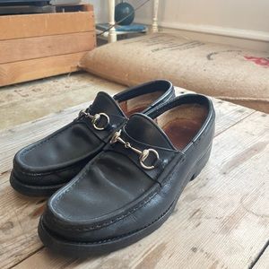 Vintage Gucci Loafers Black Lugsole Horsebit womens us 9.5 / men’s 7.5 eu41